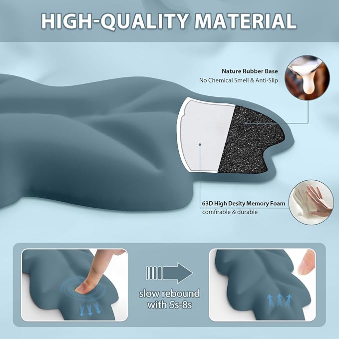 Leather Keyboard Wrist Rest Set Wrist Rest for Keyboard and MouseWrist Rest with Non-Slip PU Base Comfortable Memory Foam Ergonomic Wrist Support Pad Arm Cushion for Computer Laptop Mac Dark Green