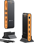 NOVOO Laptop Docking Station Dual Monitor 15 in 1 Triple Display 8K@30Hz DP Dual 4K@60Hz HDMI 10Gbps USB-A/C SD/TF 1Gbps Ethernet Dual Monitor Adapter Dock for MacBook Windows Laptops