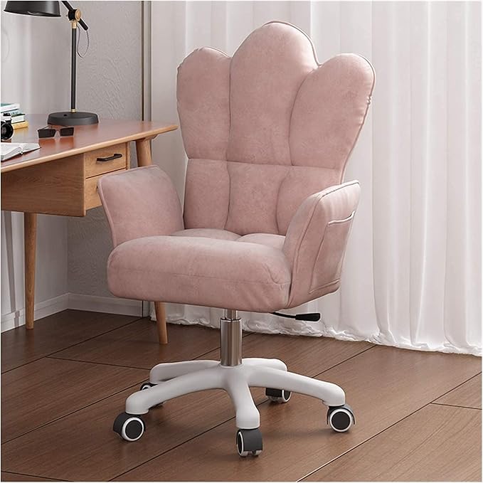 Katzowen Home Office Chair Dwelling backrest Gaming Chair Reclining Swivel Chair Simple Lift Cute Group Chair Faineant Learning (Color : Pink)