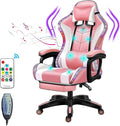 Gaming Chair Massage with Footrest RGB Gaming Chair with Speakers Video Game Chair with Headrest and Lumbar Support Backrest Adjustable Reclining Gamer Chair