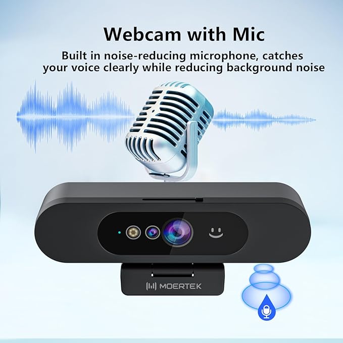 Window Hello Webcam 1080P 30fps Camera with Noise-reducing Mic Plug &amp Play 90° Wide Angle Built-in Privacy Cover 360° Rotation &amp 90° Tilt Perfect for Zoom Google Meet Microsoft Teams