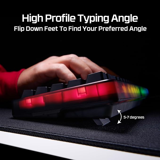 HyperX Origins 2 65 – Gaming Keyboard PC Swappable Housing Hotswap Switches High Profile 65% Layout 8k Polling Adjustable Angle Mechanical Switches