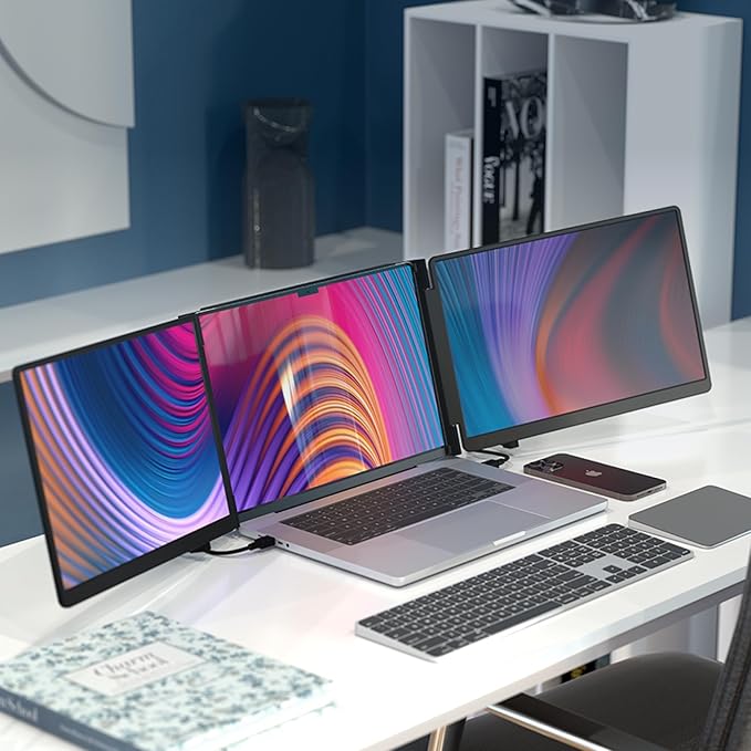 16 Pro Triple Laptop Screen Extender Dual 16 2k Portable Monitors 144Hz 100% DCI-P3 Compatible with 16 MacBook Pro M1 M2 M3 M4 &amp Windows Laptops for Gaming Creators &amp Professional