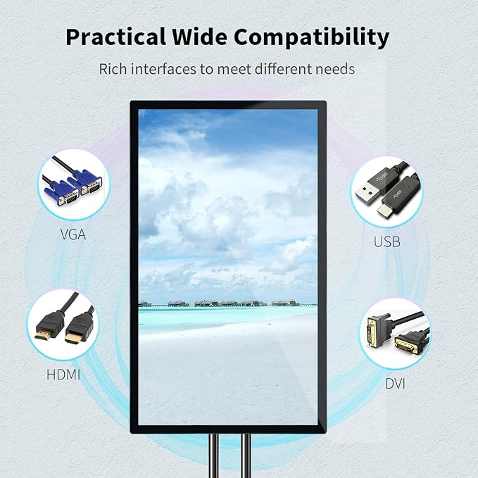 43 inch Capacitive Multi-Touch Screen Industrial Monitor 16:9 Display 1920 x 1080P Built-in Speakers USB VGA DVI &amp HD-MI Ports Digital Signage Displays and Player for Advertising