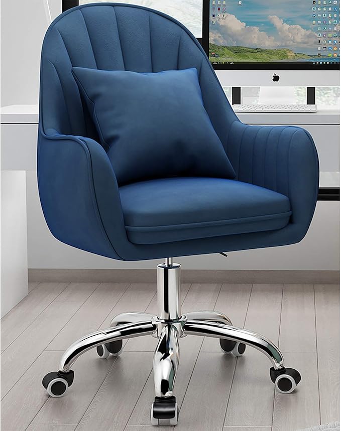 Office Chair Gaming Chair Computer Chair Upholstered Computer Chair with ArmrestAdjustable Swivel Chair Modern Mid-Back Desk Chair Armchair for Executive Living BedroomHome Velvet Off