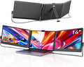 Laptop Screen Extender 14'' FHD 1080P IPS Portable Monitor for Laptop Triple Screen Extender Monitor Plug-Play for Mac/Windows/Chrome Fit 13”-17.3” Laptops