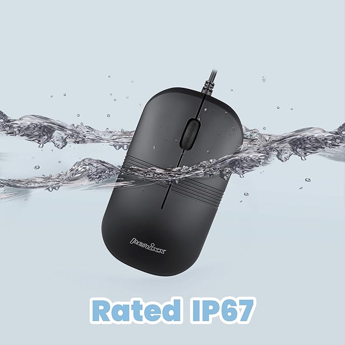 Perixx PERIMICE-503B Wired Optical Washable Mouse Black (11419)