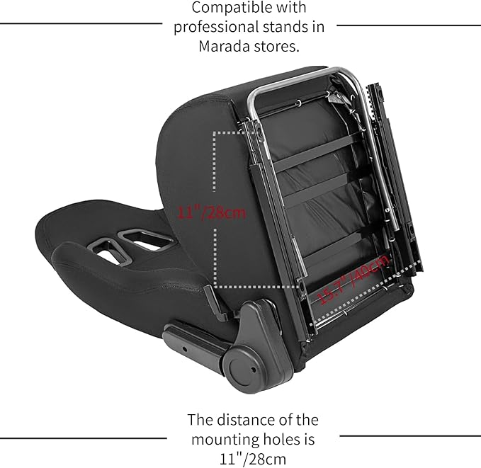 Marada Racing Seat with Adjustable Slide for Racing Wheel Simulator Stand Cockpit Adjustable Seat