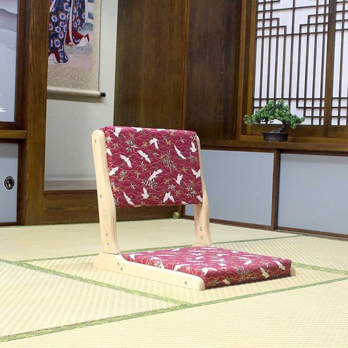 BTZHY Floor Chair Japanese Floor Chair Portable Folding Meditation Floor Chair Legless Lazy Chair Made of Solid Wood with Tatami Floor Chair with Backrest for Meditation