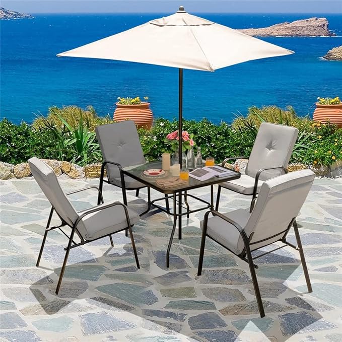 Office Chair Gaming Chair Computer Chair Set of 4 Stackable Patio Dining Chairs High Back Cushions