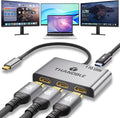 USB C to 3 HDMI Adapter with 100W PD Charging Triple 4K60Hz Monitor Extender for Dell/Surface Pro/HP HDMI Splitter Extended Display Hub Plug &amp Play Laptop Multi-Screen Adapter