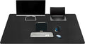 Mydours Extra Large 59 x 24 PU Leather Desk Pad Desk Mat for Keyboard &amp Mouse Premium Office Desk Protector with Stitched Border Waterproof Surface for Home Office &amp Gaming Setup (Black)