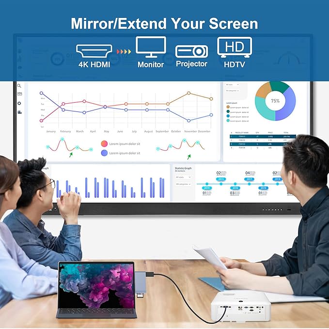 USB 3.0 Surface Pro 6/Pro 5/Pro 4 USB Hub Docking Station 4K HDMI Hub Adapter SD &amp TF/Micro SD Memory Card Reader 4K@30Hz HDMI Port Converter Accessories for Surface Pro 6/5/4
