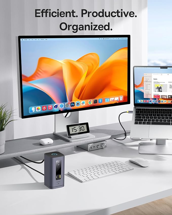 Baseus SpaceMate(MAC) Docking Station USB C Docking Station 3 Monitors with 4K HDMI 10Gbps USB Ports 100W PD Gigabit Ethernet Audio Laptop Docking Station for Mac &amp Win