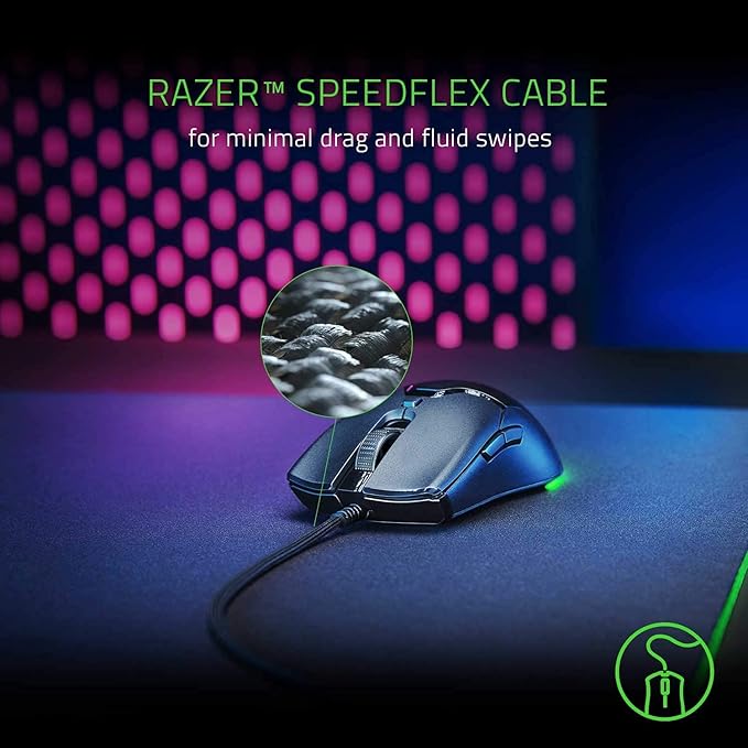 Razer Viper Mini - Wired Gaming Mouse for PC/Mac (Ultralight 61g Ambidextrous Speedflex Cable 8500 DPI Optical Sensor Chroma RGB Illumination) Black