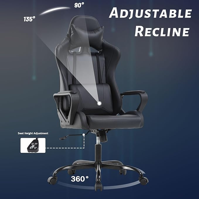 Cheap Gaming Chair PC Chair Ergonomic Office Chair Computer Chair Video Game Chairs for Kids Silla Gamer Chair with Headrest and Lumbar Support Massage Chair Gaming Chairs for Adults Comfy Chair