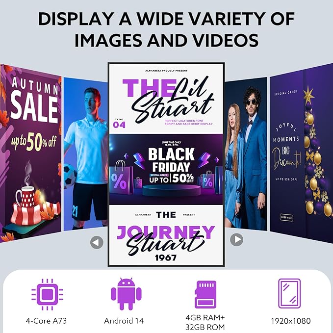 Digital Signage 43 Inches Digital Signage Display LED Screen High Brightness Advertising Display Kiosk High Brightness Android Vertical Horizontal Poster with Content Management System