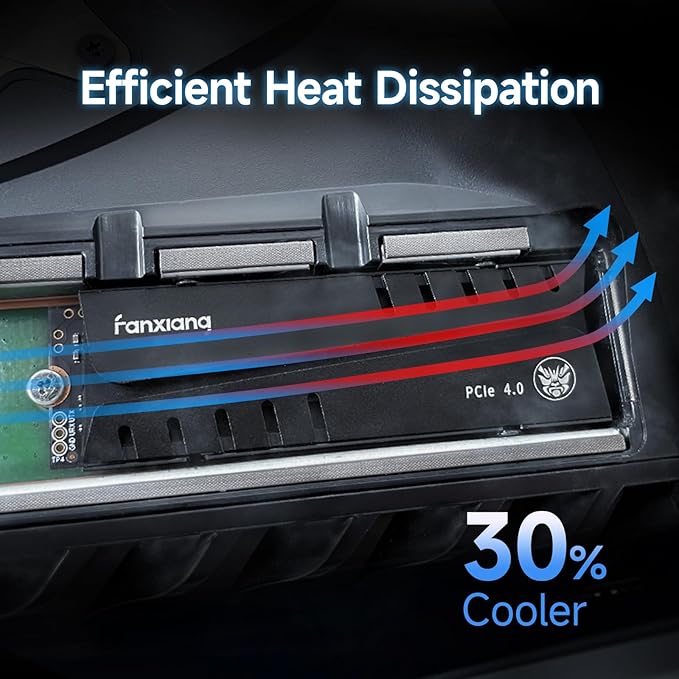 fanxiang S770 500GB NVMe M.2 SSD for PS5 - with Heatsink and DRAM Up to 7300MB/s PCIe 4.0 Suitable for PS5 Memory Expansion Game Enthusiasts IT Professionals
