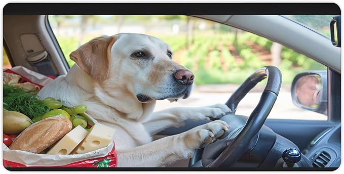 XXL Gaming Mouse Pad Animal Drive Dog XXL Gaming Mouse Pad Large Desk Mat Protector for Desktop Anti-Slip Rubber Extended Computer Keyboard Mat Writing Pad for Work Office 15.7 * 35.4 inB-1755