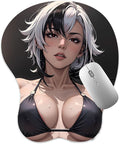 3D Mouse Pad Oppai Mousepad with Soft Gel Wrist Rest Anime Manga Gaming Boob pad Anti-Slip Mouse Mat （ Arlecchin 2 ）