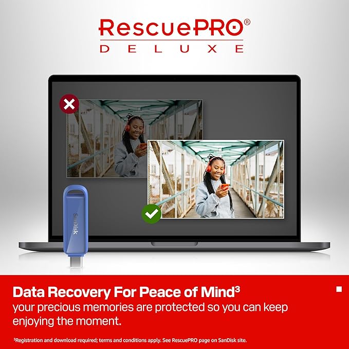 SanDisk 512GB Phone Drive with USB Type-C - for Smartphones Tablets and Computers - Up to 150MB/s USB 3.2 Gen 1 - Maritime Blue - SDIXS0N-512G-GN6ND