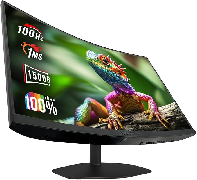New! Sceptre Curved 27-inch Gaming Monitor 1500R 100Hz HDMI X2 DisplayPort 1ms 100% sRGB Build-in Speakers Machine Black 2026 (C275W-FW100T)
