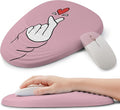Ergonomic Mouse Pad with Wrist Support Memory Foam Wrist Rest for Pain Relief &amp Carpal Tunnel Non-Slip Base for Office Computer PC Laptop (12x8x1.2inch Korean Lovely Pink)