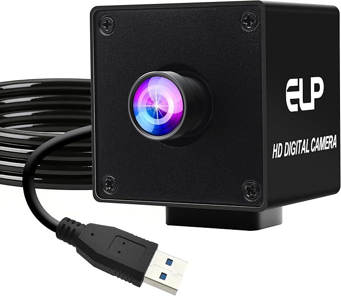 ELP Ultra HD 20MP USB3.0 Camera for Computer Mini UVC 3840P USB3.0/2.0 Lightburn Cameras for Windows Linux Mac Pi Wide Angle 95°(H) AR2020 High Speed 4K 30FPS Webcam for PC Laptop Jetson Nano