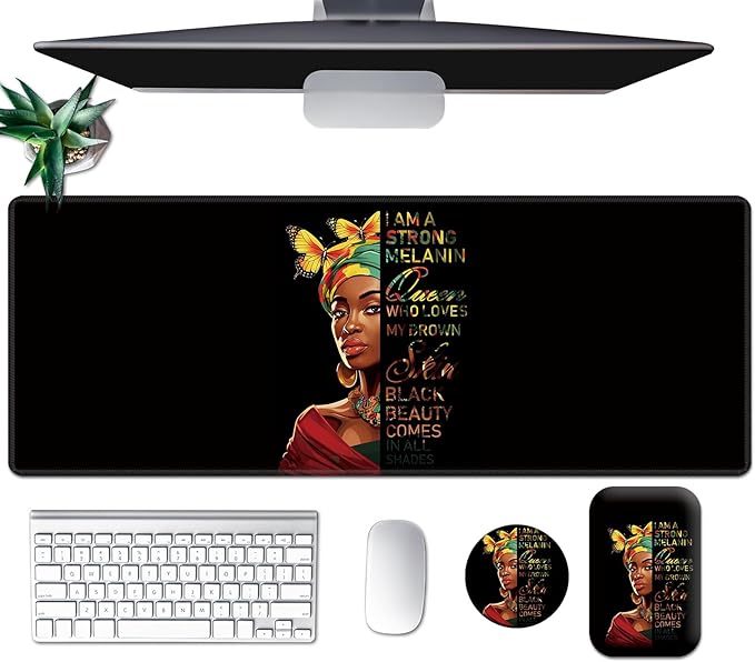 Large Mouse Pad Set Desk Mat + Elbow Rest Pad + Coaster Easy Typing Pain Relief Ergonomic Arm Rest Pad with Memory Foam Extended Desk Pad Anti-Slip Rubber Base for Office HomeBlack Women