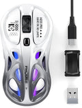 Wireless Gaming Mouse Tri-Mode 2.4G/USB-C/Bluetooth Mouse 800-4800 DPI Ergonomic Optical Mouse Gamer RGB &amp 6 Programmable Buttons 65g Rechargeable for PC/Mac/Laptop