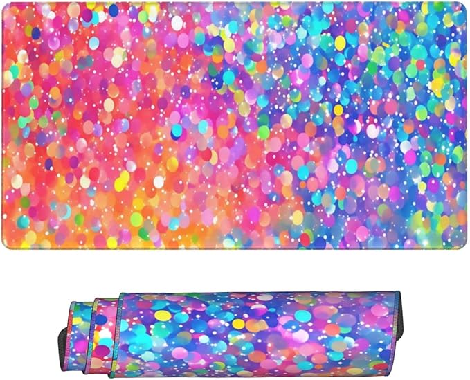 Vibrant Sparkling Crystals Desk Cover MatExtended Large Mouse PadComputer Laptop Mat Desk Decor for Office Game Home 30x16 Inch