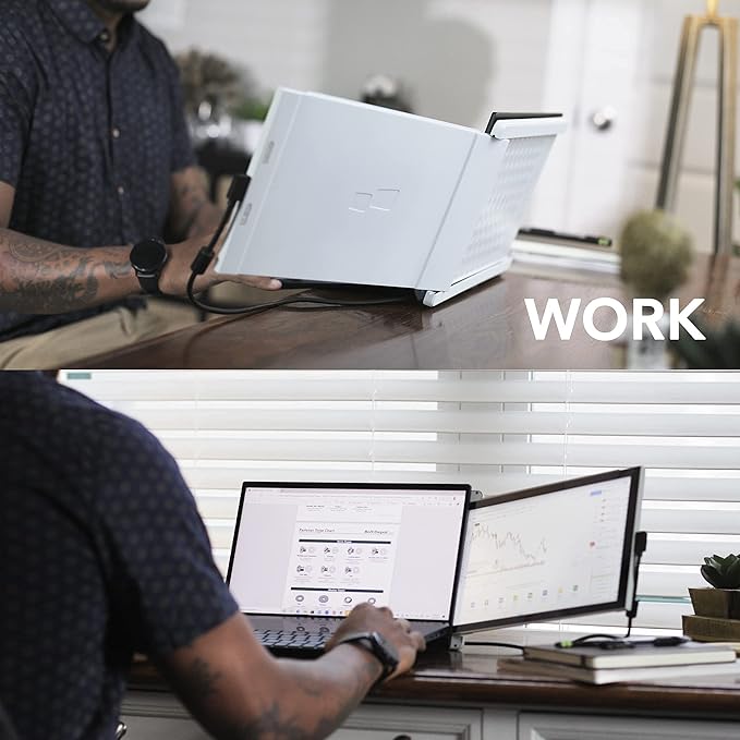 Portable Monitor -Mobile Pixels Duex Lite Laptop Monitor with 12.5 Full HD 1920x1080p IPS DisplayUSBC Monitor ExtenderPlug and PlayAny Laptops Compatible (White) (Renewed)