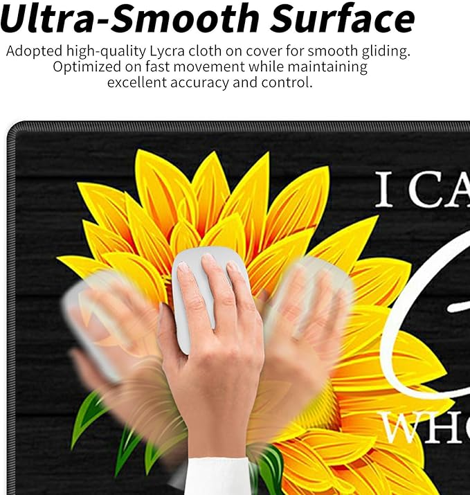 Desk Pad Mat Large Mouse Pad XL Extended Mousepad Gaming with Sunflower Bible 31.5 *11.8 Huge Mouse Pads for Computer Laptop Home Office + Cup Coaster