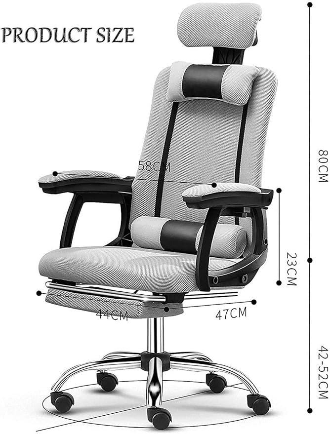 Office High Back Office Chair Gaming Chair Adjustable Office Chair Rotating Video Game Chair Computer Chair Mesh Work Chair Chair (Size:Black)