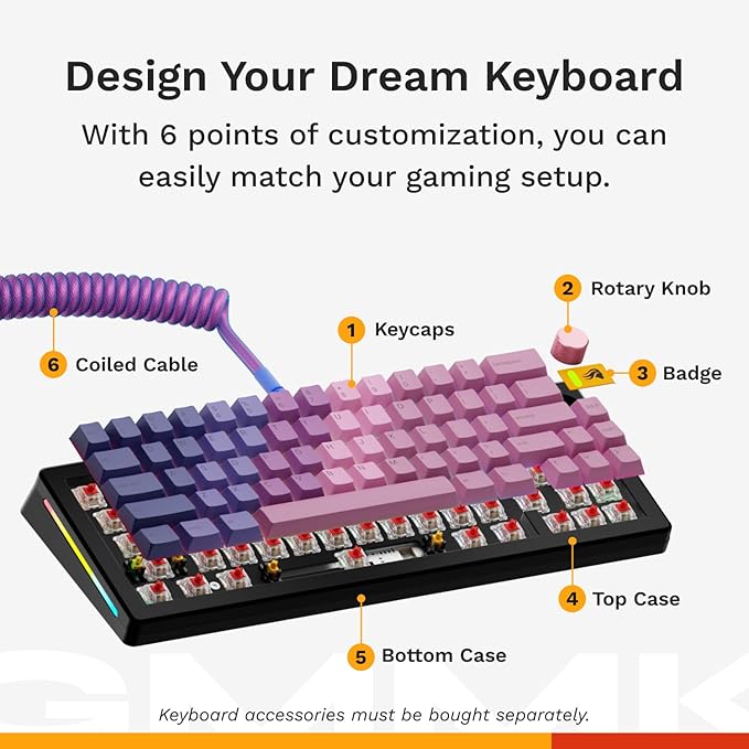 Glorious Gaming - GMMK 3 PRO Barebones Custom Keyboard Kit w/Knob Custom Modular Aluminum Body &amp Gasket System Hotswappable 65% Compact Keyboard Sound Dampening Foam Aluminum Switch Plate(Blac