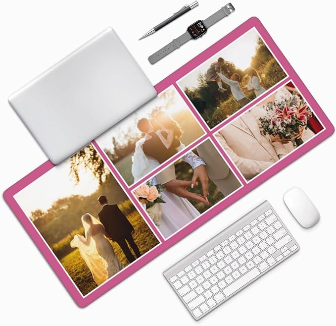 Custom Large Mouse Pad with Photo Personalized Mouse Pads with Picture Text Customized Non-Slip Mousepad for Gaming Offices Home Computer Desk 16x35.5in