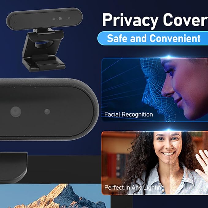 1MP HD Webcam with USB C Interface Recognition Webcam 1280x720 Resolution Aluminum Alloy Computer Camera for Live Video Calling
