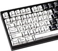 Black and White Manga Theme Keycaps 136 Keys Dye-Sublimation PBT Custom Keycap Set Cherry Profile Keyboard Keycaps for 60% 65% 70% 75% 100% Cherry Gateron MX Switches Mechanical Keyboard