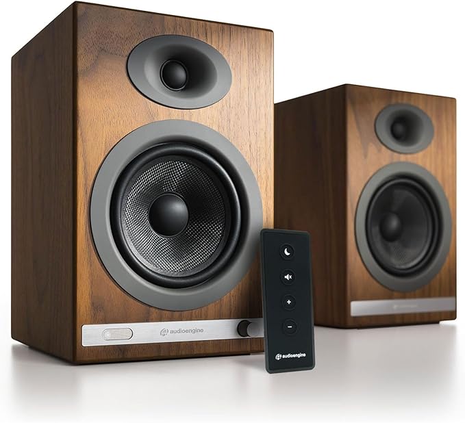 Audioengine HD5 Premium Powered Speakers | 150W Audiophile-Grade Bluetooth 5.0 with aptX HD | Built-in 24-Bit DAC | Real Wood Veneer | Bookshelf Speakers for Home Audio Studios &amp Vinyl