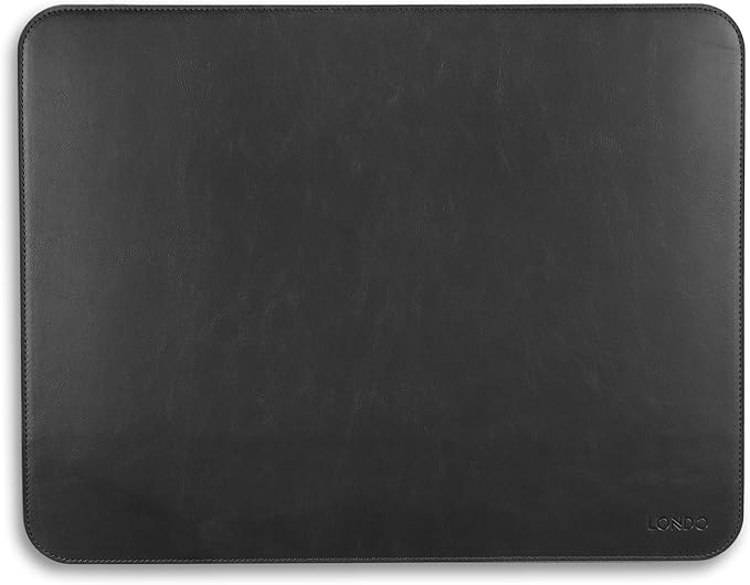 Londo PU Leather Mouse Pad – Desk Mat for Keyboard and Mouse Large Leather Office Desk Pad 13.18x17.32 (Black)