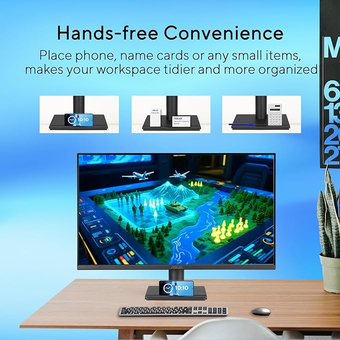 ASUS 24 FHD Gaming Office Monitor 120Hz 1ms Eye Care Monitor - IPS 99% sRGB Frameless Adaptive-Sync Speakers DisplayPort &amp HDMI &amp VGA Low Blue Light Flicker Free Tilt Adjust VESA