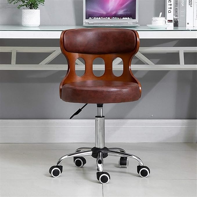 Mlaea Comfy Swivel Task Chair TV Station Lounge Laboratory Chair with Back Support Gaming Club Bar Chair Adjustable Height 40 * 44-54CM(Color:#2)