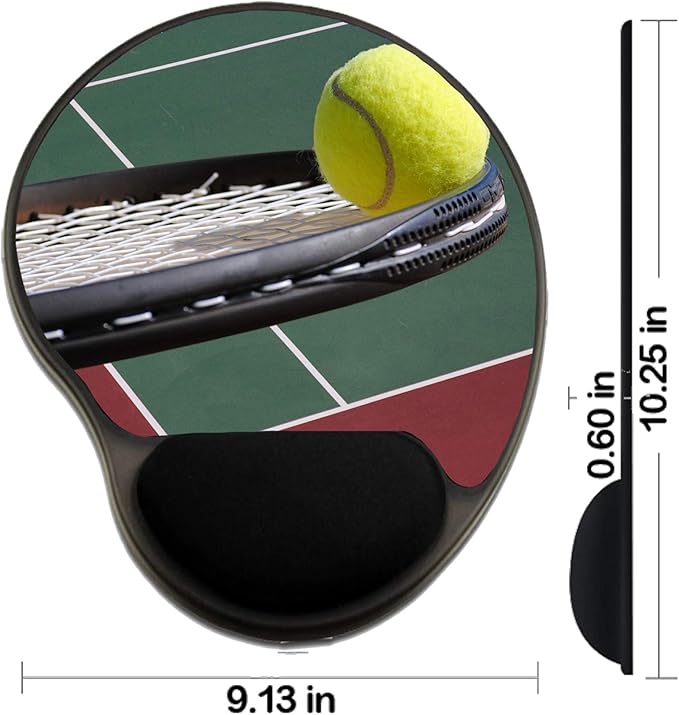 MSD Mousepad Wrist Rest Protected Mouse Pads/Mat with Wrist Support Design for Court Competition Play Tennis Sport Ball Match Game Recreation Set Green to