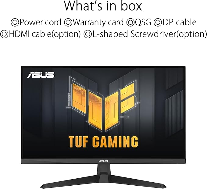 ASUS TUF Gaming 24” (23.8 inch viewable) 1080P Monitor (VG249Q3A) - Full HD 180Hz 1ms Fast IPS Extreme Low Motion Blur FreeSync Premium Speakers DisplayPort HDMI Variable Overdrive 99% sRGB