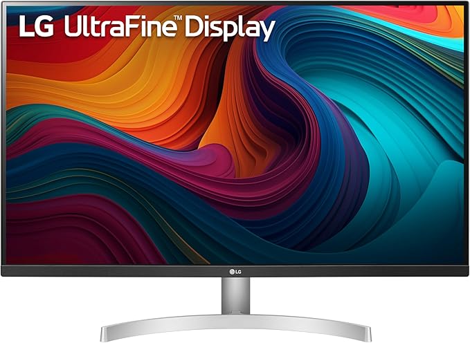 LG 32UN500-W Monitor 32 Ultrafine (3840 x 2160) Display AMD FreeSync DCI-P3 90% Color Gamut HDR10 Built-in Speakers 3-Side Virtually Borderless Design - Silver/White