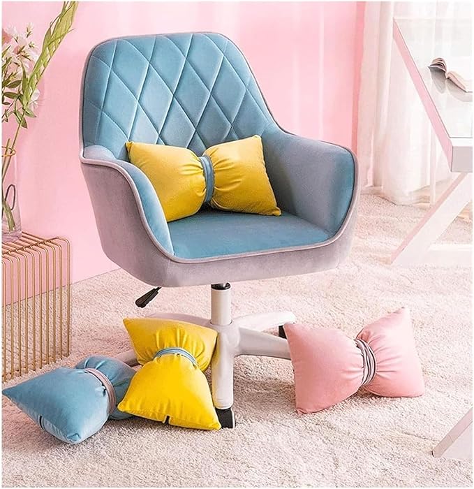 Dining Chairs Swivel Room Chair Ergonomic Swivel Chair Thick Padded Seat Armless Computer Chair Gaming Chair Needed (Color : Blue)