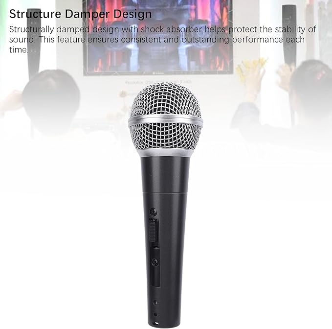 Wired Dynamic Microphone Set Moving Coil Dynamic Cardioid Handheld Microphone Enhanced Sound Quality with Low Latency Recording Stable for Active Speakers Mixers Am (Black)