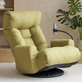 Swivel Gaming Chair Adjustable Head and Waist Floor Gaming Rocker with Armrests &amp Side Pocket &amp Phone Holder Lazy Lounger Couch for E-Sports Reading Relaxing Watching TV (Green)