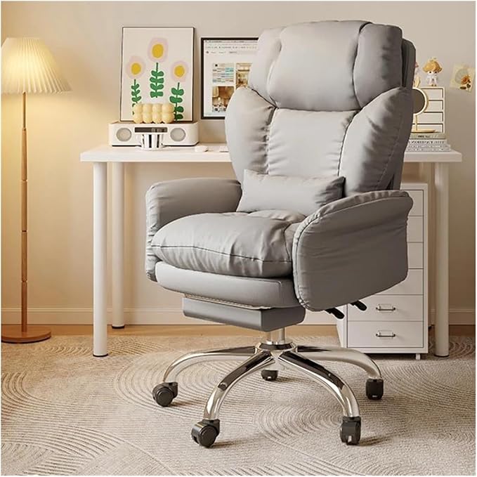 Computer Chair Computer Recliner Office Chair Lounges Gaming Modern Dining Chair Designer Outdoor Chaise De Bureau Office Furniture (Color : B+Pedal) Ren-874158