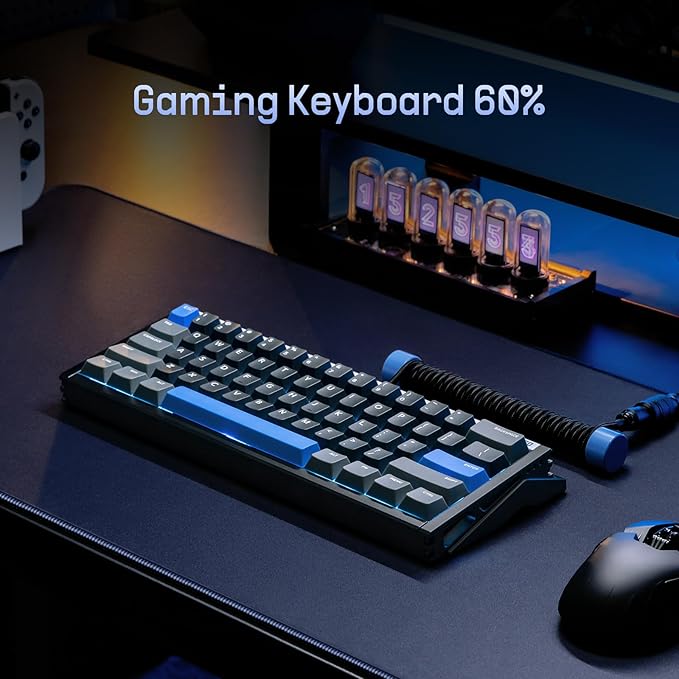 IQUNIX EZ60 Gaming Keyboard 60% RGB Mechanical Keyboard 61 Keys with Star Trail Magnetic Switches Rapid Trigger Adjustable Actuation Double Shot PBT Keycaps for Win/Mac Laptop PC